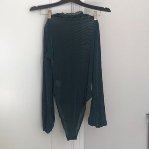 Deep green body suit